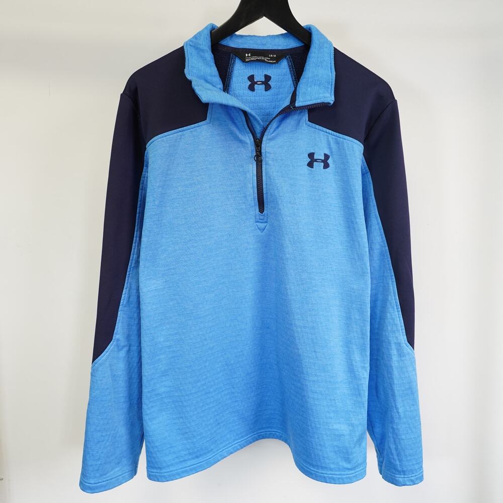 Under Armour ColdGear Expanse 1/4 Zip Fleece Pullover Men's L Blue Golf